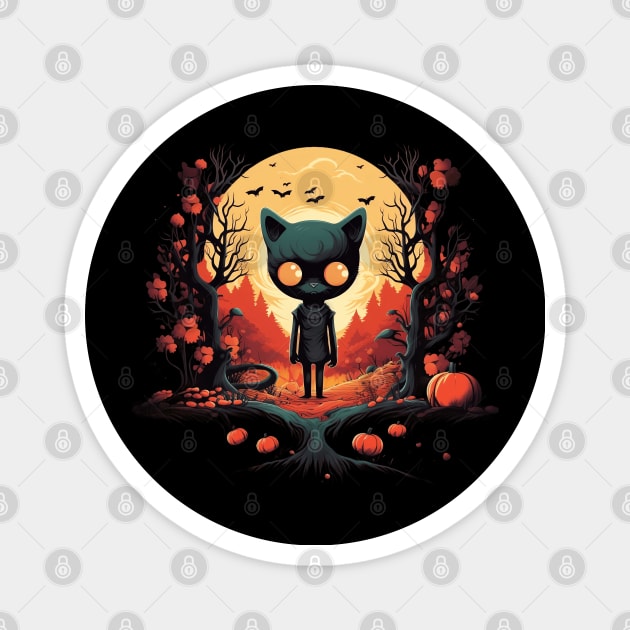 Spooky Zombie Cat Magnet by origato